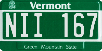 VT license plate NII167