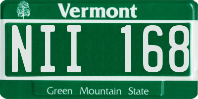 VT license plate NII168