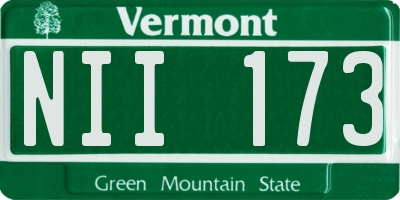 VT license plate NII173
