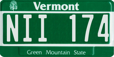 VT license plate NII174
