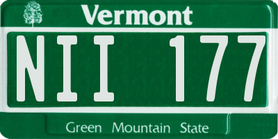 VT license plate NII177