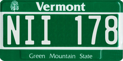 VT license plate NII178