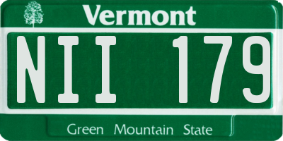 VT license plate NII179