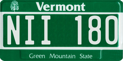 VT license plate NII180