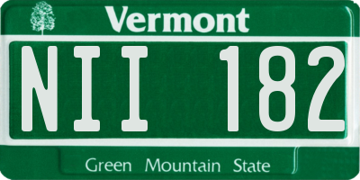 VT license plate NII182