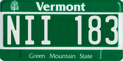 VT license plate NII183