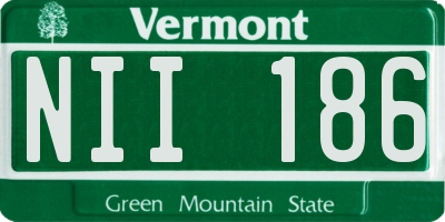 VT license plate NII186