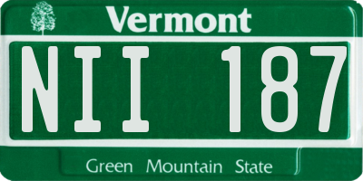 VT license plate NII187