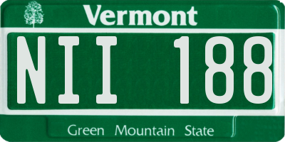 VT license plate NII188