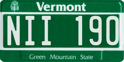 VT license plate NII190