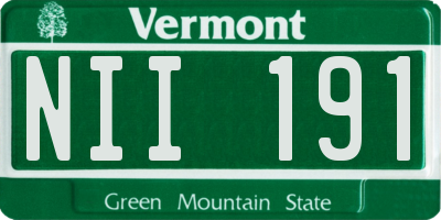 VT license plate NII191