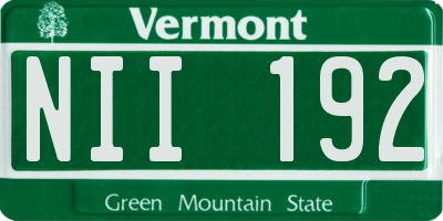 VT license plate NII192