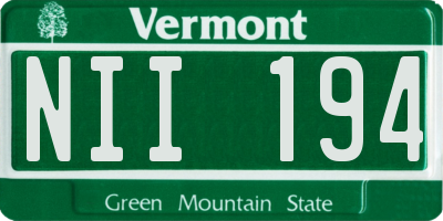 VT license plate NII194