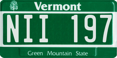 VT license plate NII197
