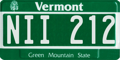 VT license plate NII212