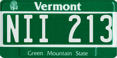 VT license plate NII213
