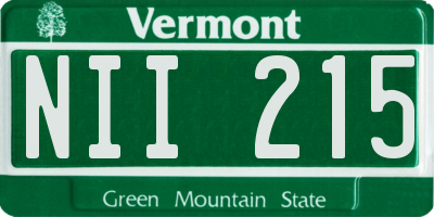 VT license plate NII215