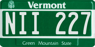 VT license plate NII227