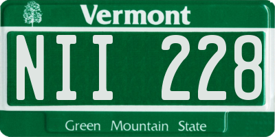 VT license plate NII228