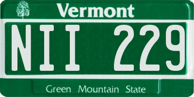 VT license plate NII229