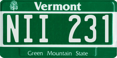 VT license plate NII231