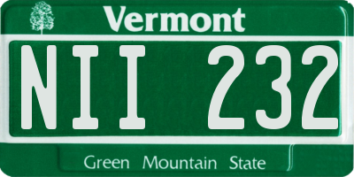 VT license plate NII232