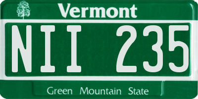 VT license plate NII235