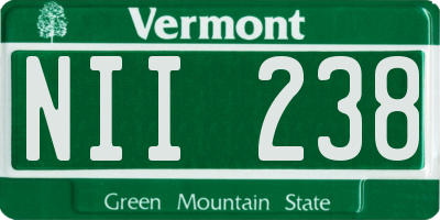 VT license plate NII238