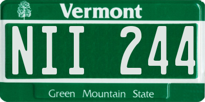 VT license plate NII244