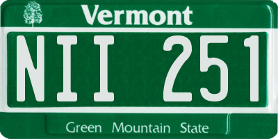 VT license plate NII251