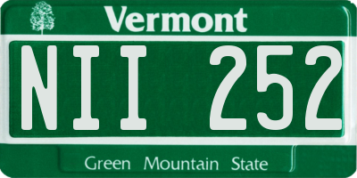 VT license plate NII252