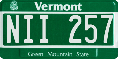 VT license plate NII257