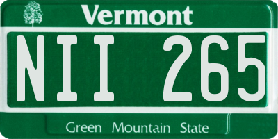 VT license plate NII265