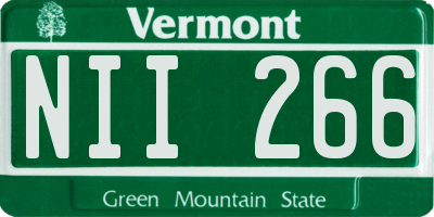 VT license plate NII266