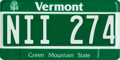 VT license plate NII274