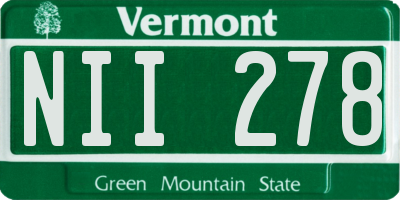 VT license plate NII278