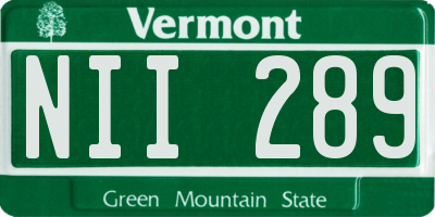 VT license plate NII289