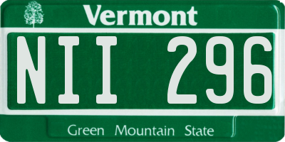 VT license plate NII296