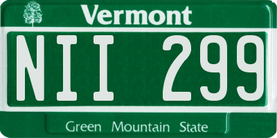 VT license plate NII299