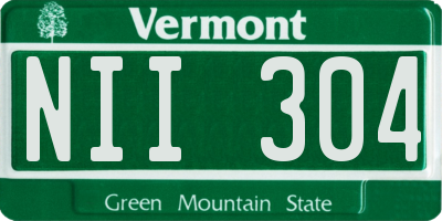 VT license plate NII304