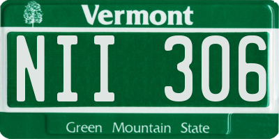 VT license plate NII306