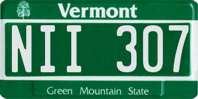 VT license plate NII307