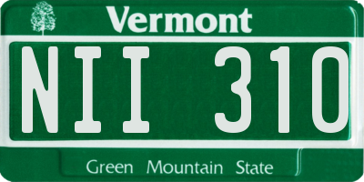 VT license plate NII310