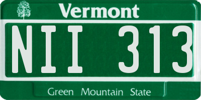 VT license plate NII313