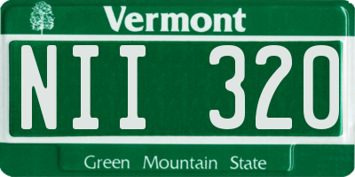 VT license plate NII320