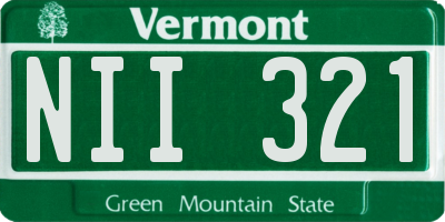 VT license plate NII321