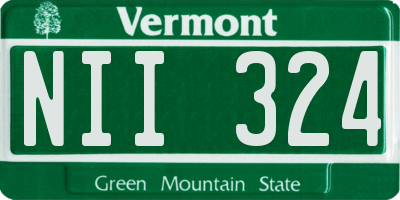 VT license plate NII324