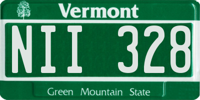VT license plate NII328