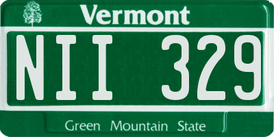 VT license plate NII329