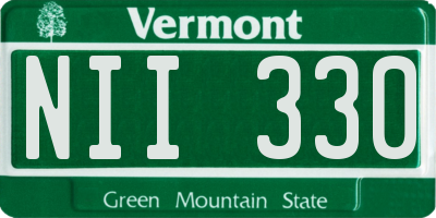 VT license plate NII330